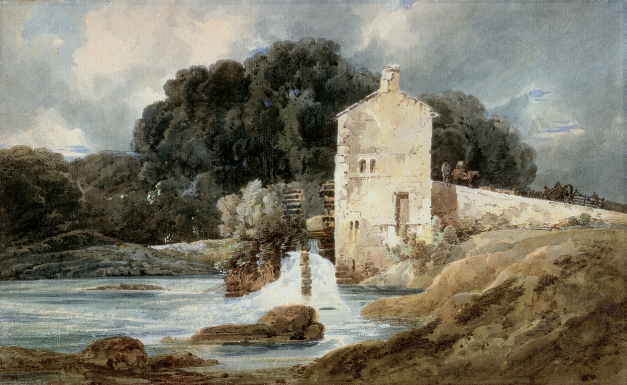 Die Abtei-Mühle, Knaresborough, ca. 1801 von Thomas Girtin