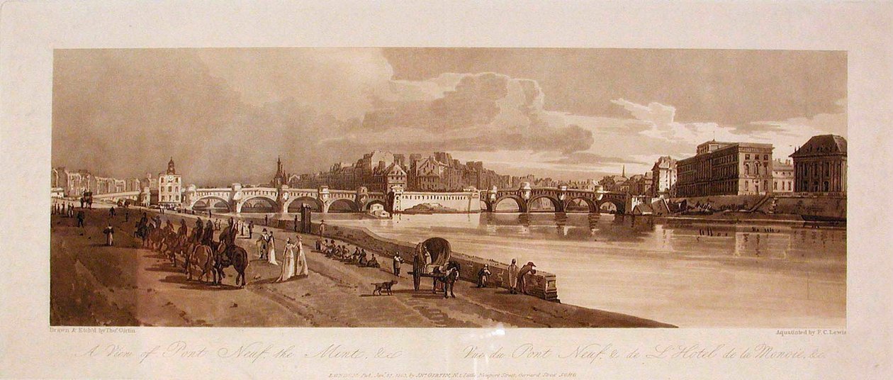 Blick auf den Pont Neuf, die Münze usw. von Thomas Girtin