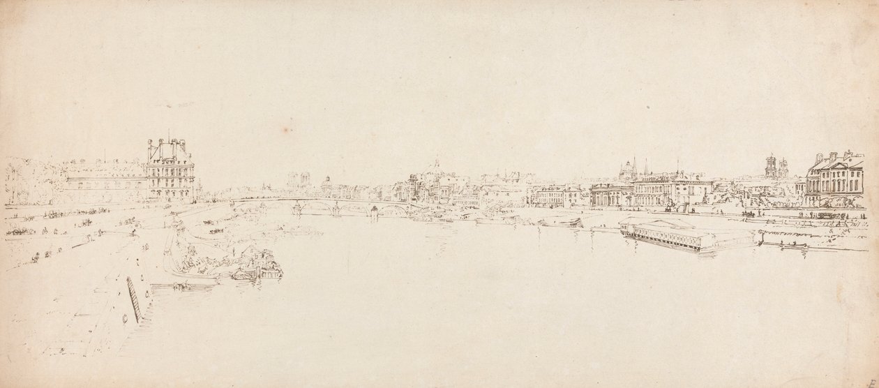Ansicht der Tuilerien und Brücke vom Pont de la Concorde von Thomas Girtin