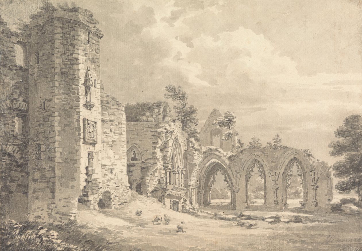 Die Ruinen des Colleges von Lincluden, nahe Dumfries von Thomas Hearne