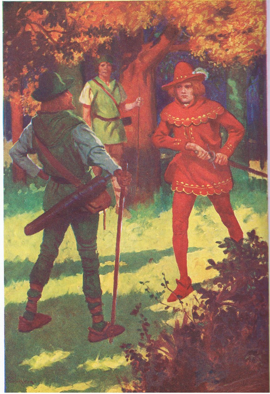 "Es ist ein pestilenter Schurke!" rief der scharlachrote Fremde von Thomas Heath Robinson