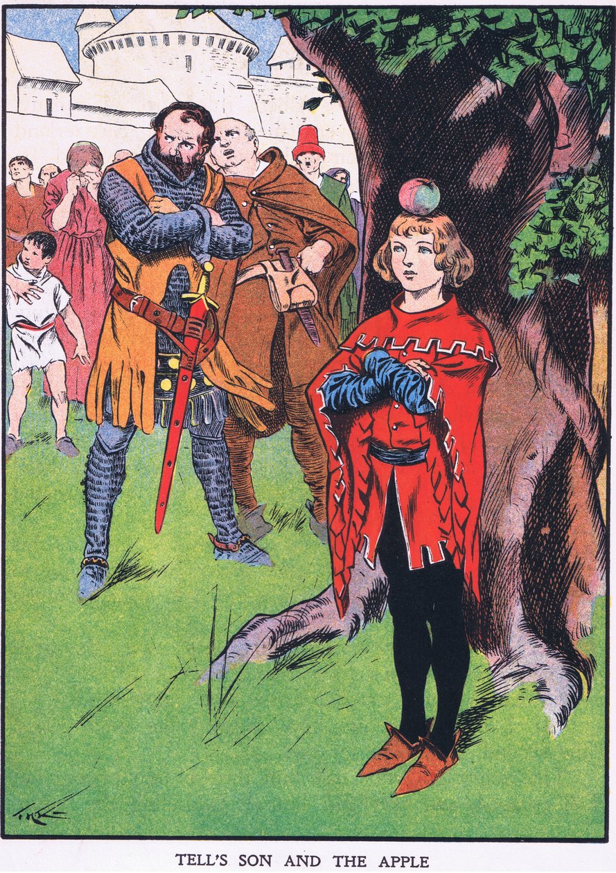Wilhelm Tells Sohn und der Apfel von Thomas Heath Robinson