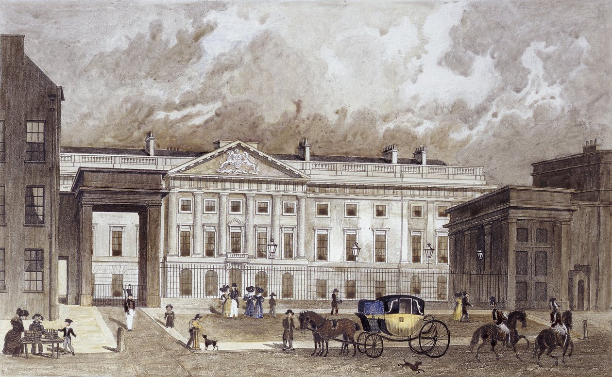 Zeitgenössische Gravur der neuen Royal Mint, ca. 1830 von Thomas Hosmer Shepherd