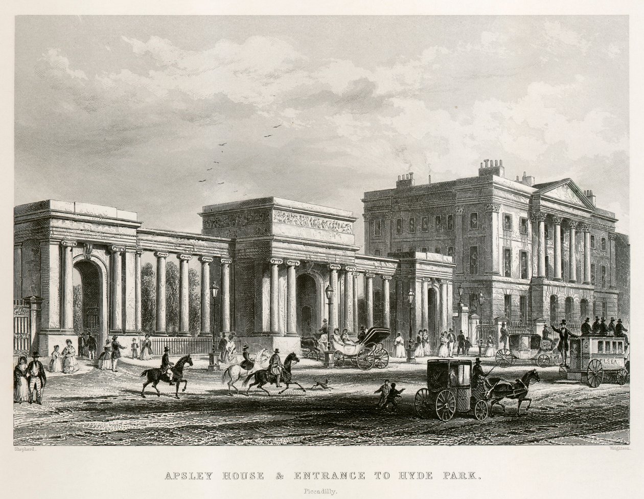 Apsley House, Hyde Park Corner, London von Thomas Hosmer Shepherd