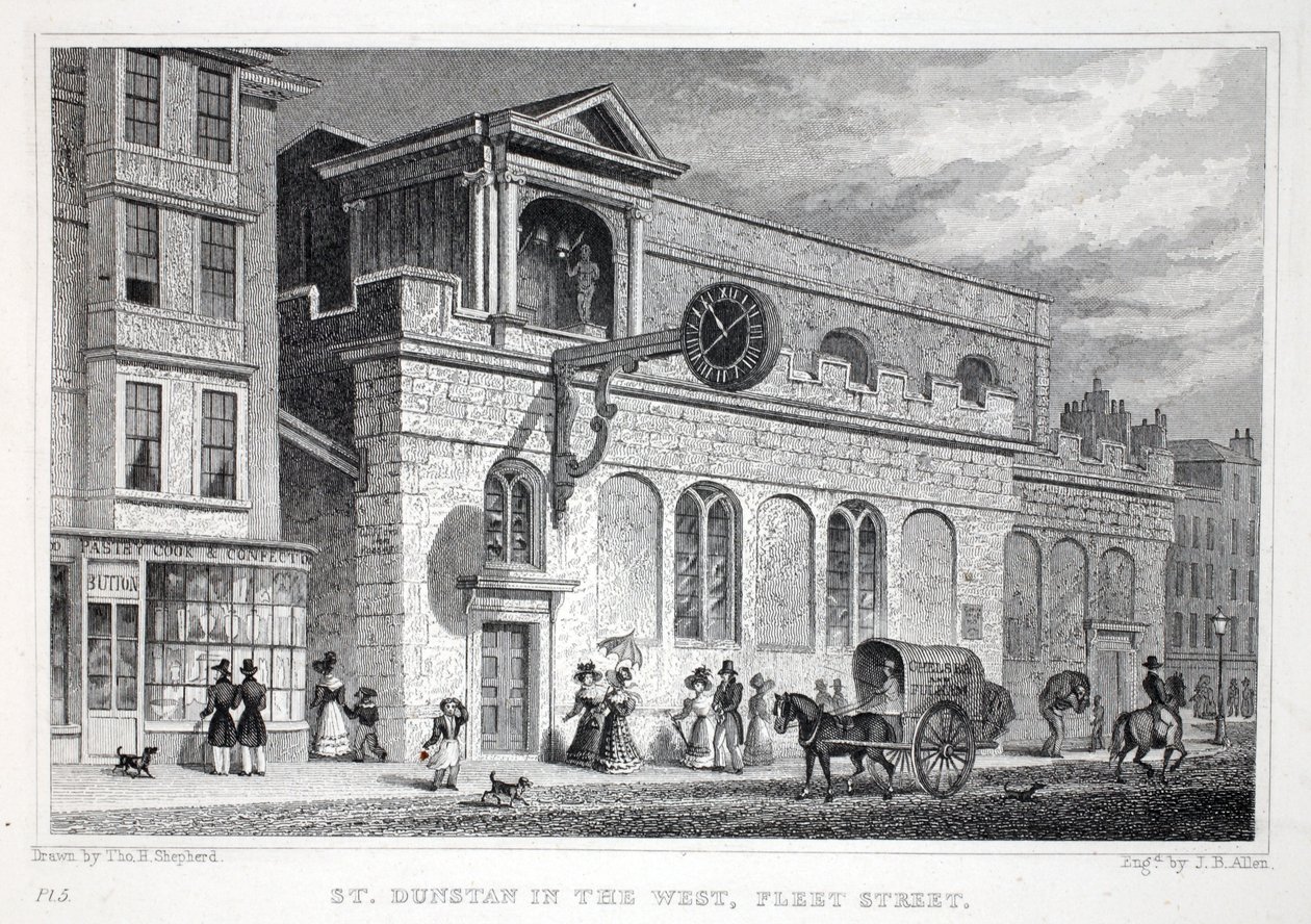 Kirche St. Dunstan im Westen, Fleet Street, aus 