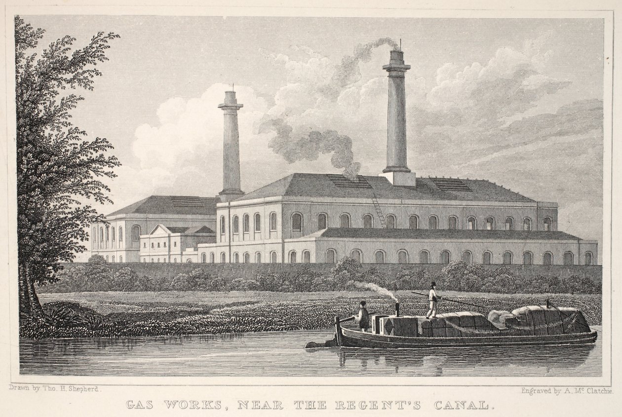 Gaswerke, nahe dem Regents Canal, aus 