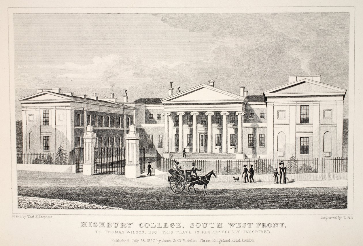 Highbury College, Südwestfront, aus 