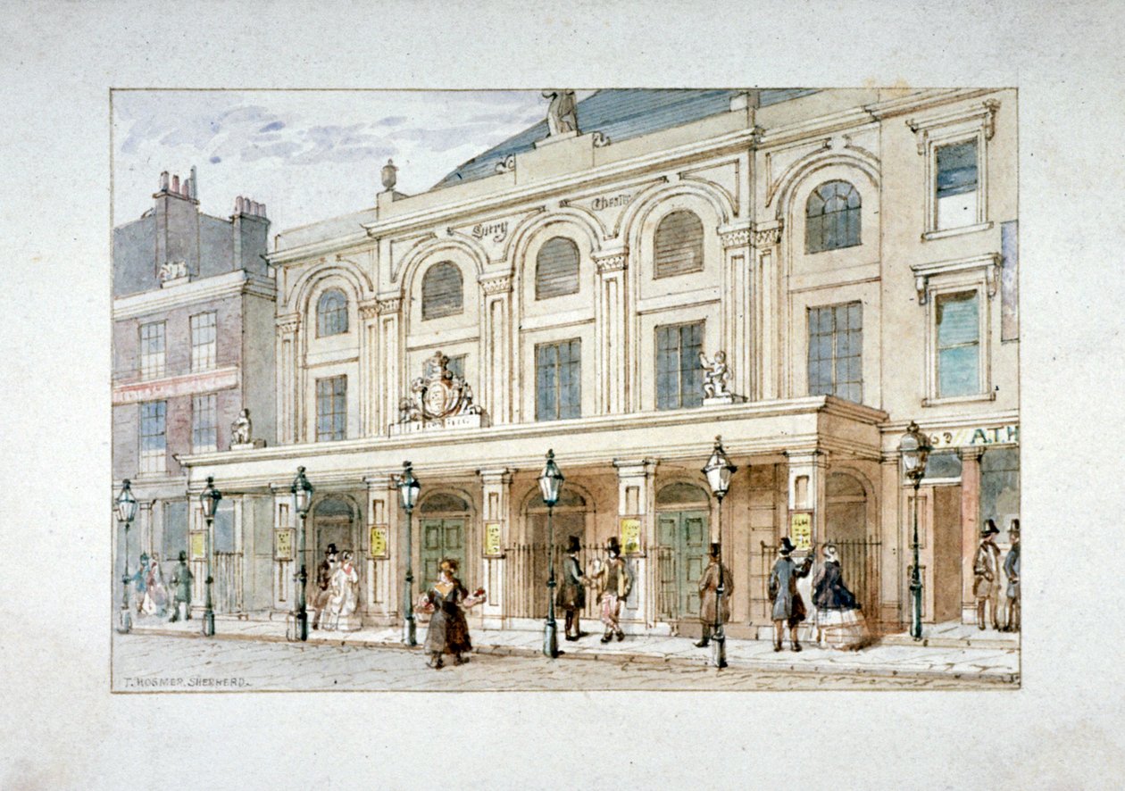 Surrey Theatre und Surrey Coffee House an der Blackfriars Road, Southwark, London von Thomas Hosmer Shepherd