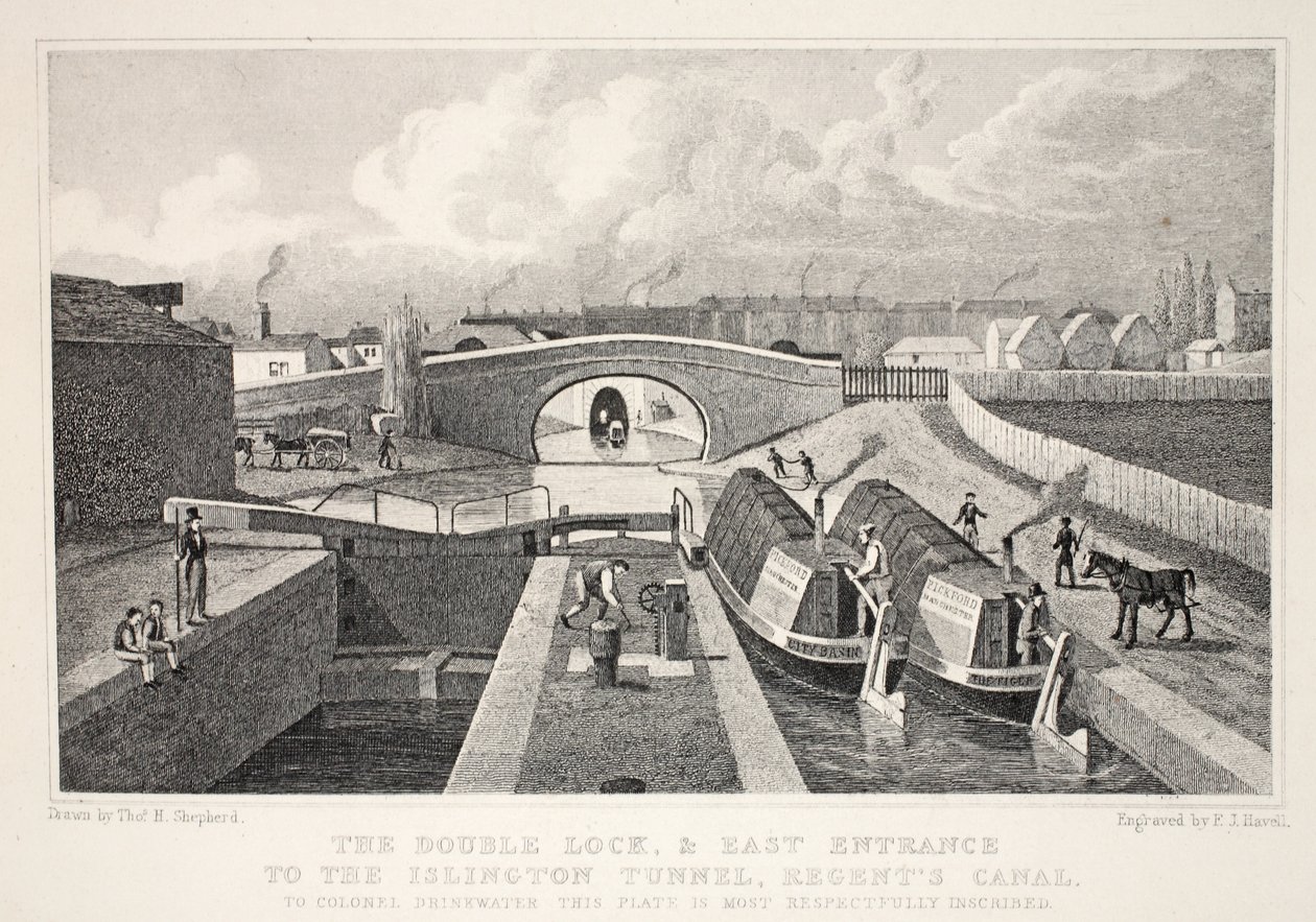 Das Doppeldock und der Osteingang zum Islington-Tunnel, Regent