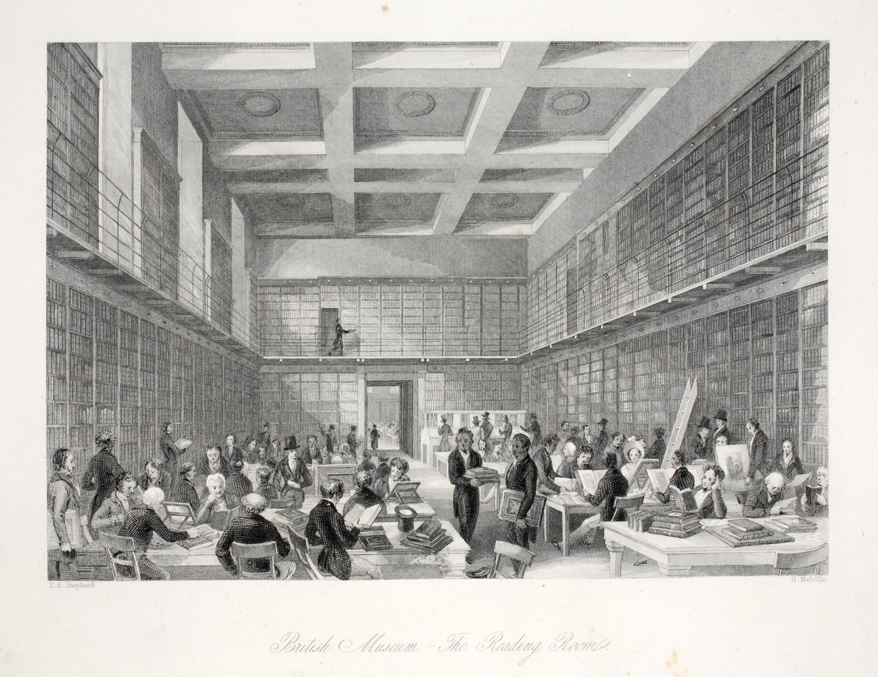 Der Lesesaal und die Bibliothek im British Museum, aus 