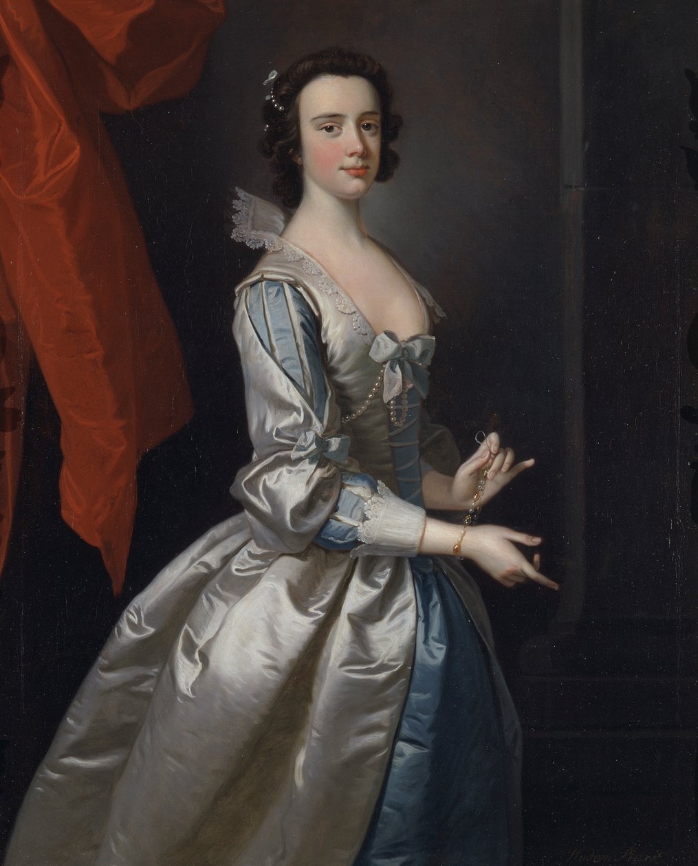 Porträt einer Frau, wahrscheinlich Elizabeth Aislabie, von Studley Royal, Yorkshire von Thomas Hudson