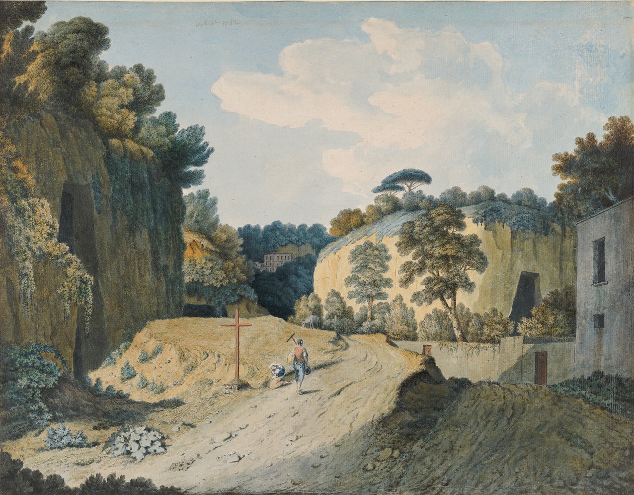 Eine Straße in einer Schlucht bei Neapel von Thomas Jones