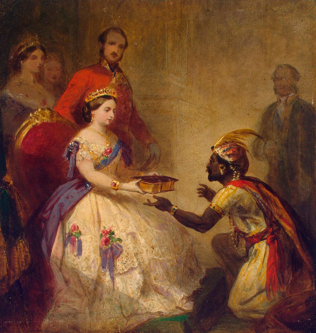 Königin Victoria überreicht einem afrikanischen Häuptling die Bibel, 1861 von Thomas Jones Barker