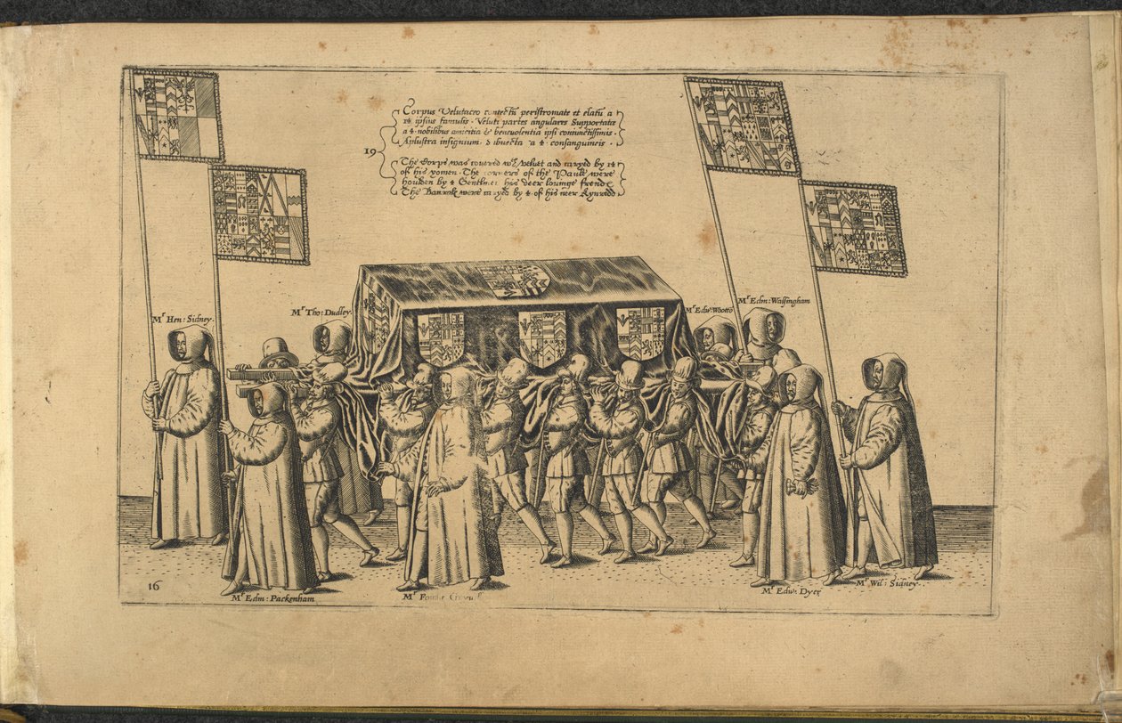Das Begräbnis von Sir Philip Sidney, graviert von Theodore de Brij von Thomas Lant