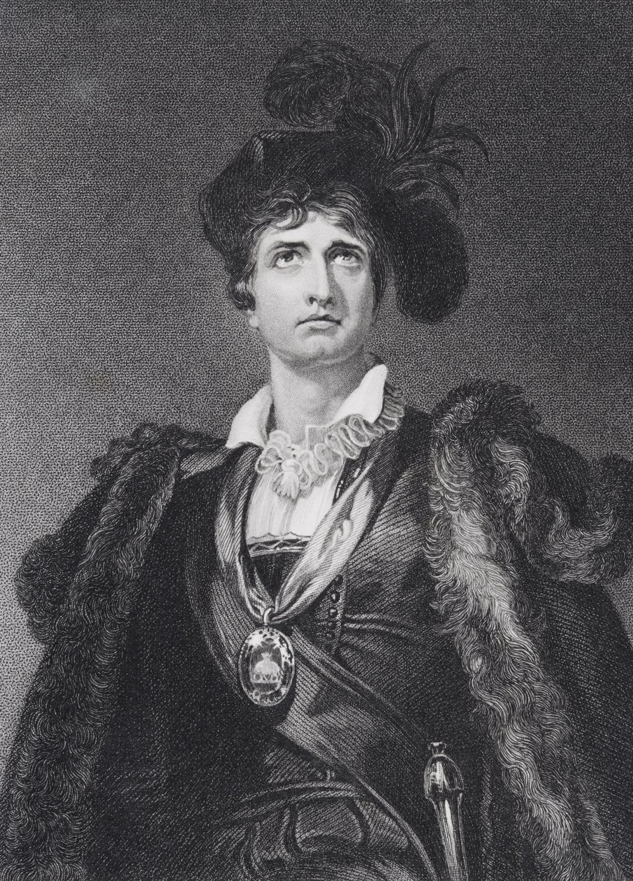 John Philip Kemble als Hamlet, graviert von G. Adcock von Thomas Lawrence