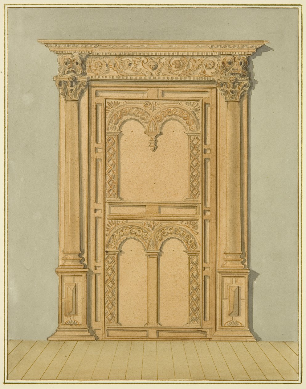 Geschnitztes Eichenportal, 6 Redcliffe Street von Thomas Leeson the Elder Rowbotham