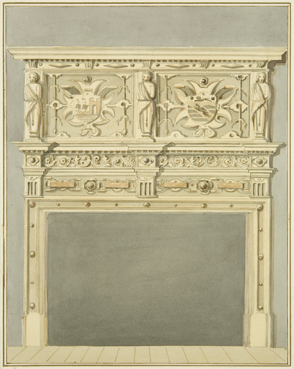 Kamin bei Mr. Charles Thomas von Thomas Leeson the Elder Rowbotham