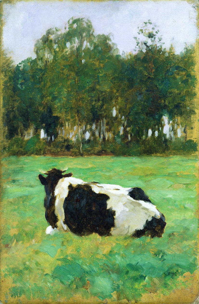 Eine Kuh auf der Wiese von Thomas Ludwig Herbst
