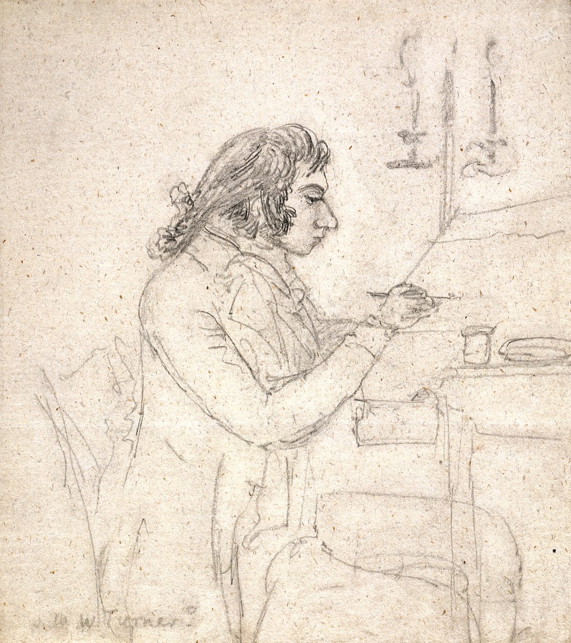 J. M. W. Turner an einem Zeichentisch; Verso: Mrs. Monro schläft von Thomas Monro