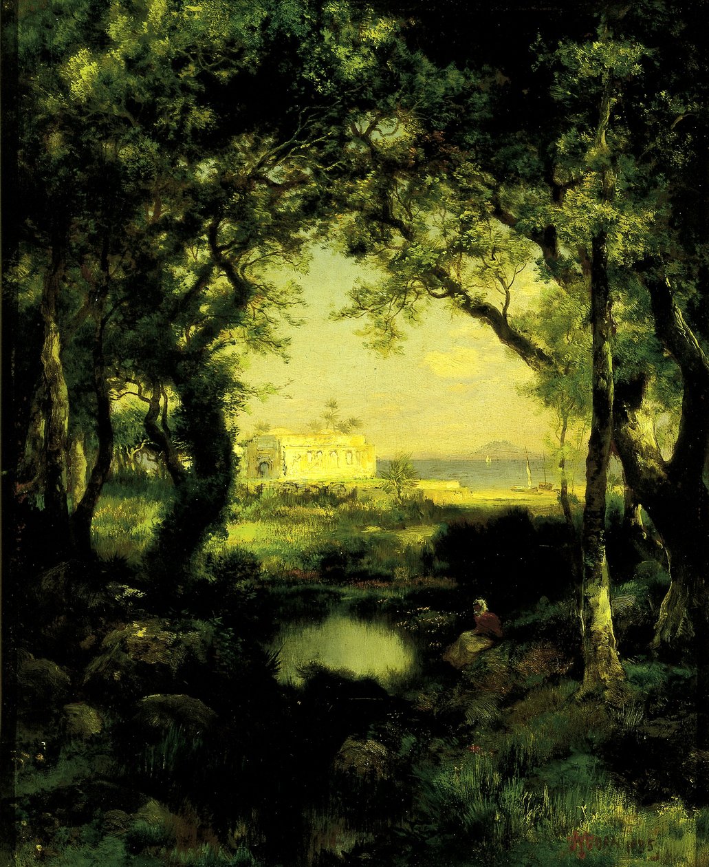 Eine mexikanische Hacienda, See Cuitzeo von Thomas Moran