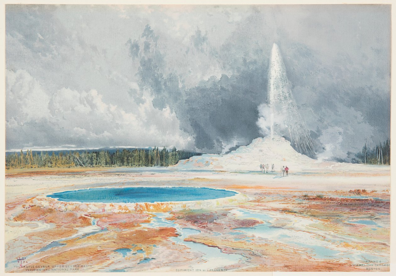 Castle Geyser, Upper Geyser Basin, Yellowstone Nationalpark von Thomas Moran