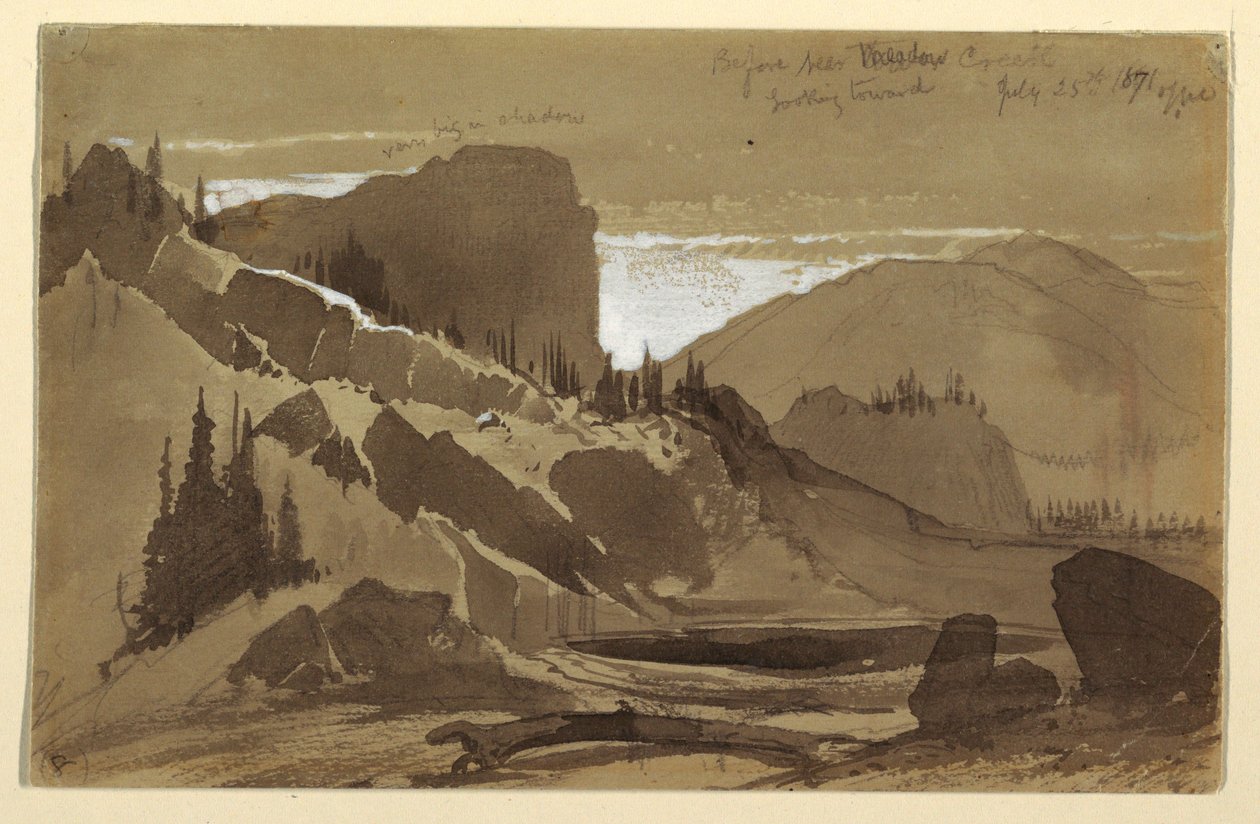 Zeichnung, In der Nähe von Meadow Creek, Utah, 25. Juli 1871 von Thomas Moran