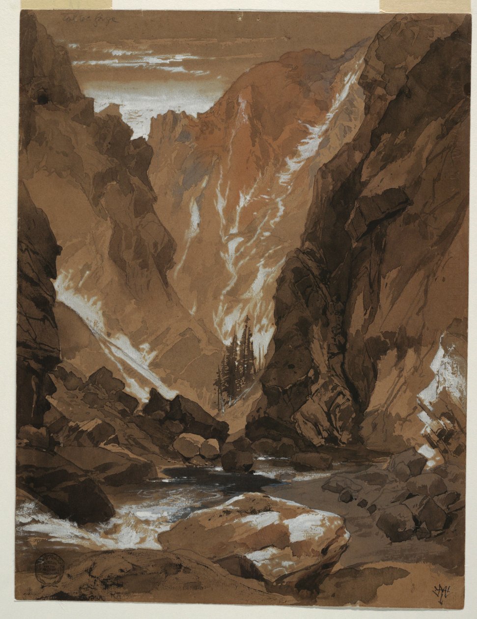 Zeichnung, Toltec-Schlucht, Colorado, 1881 von Thomas Moran