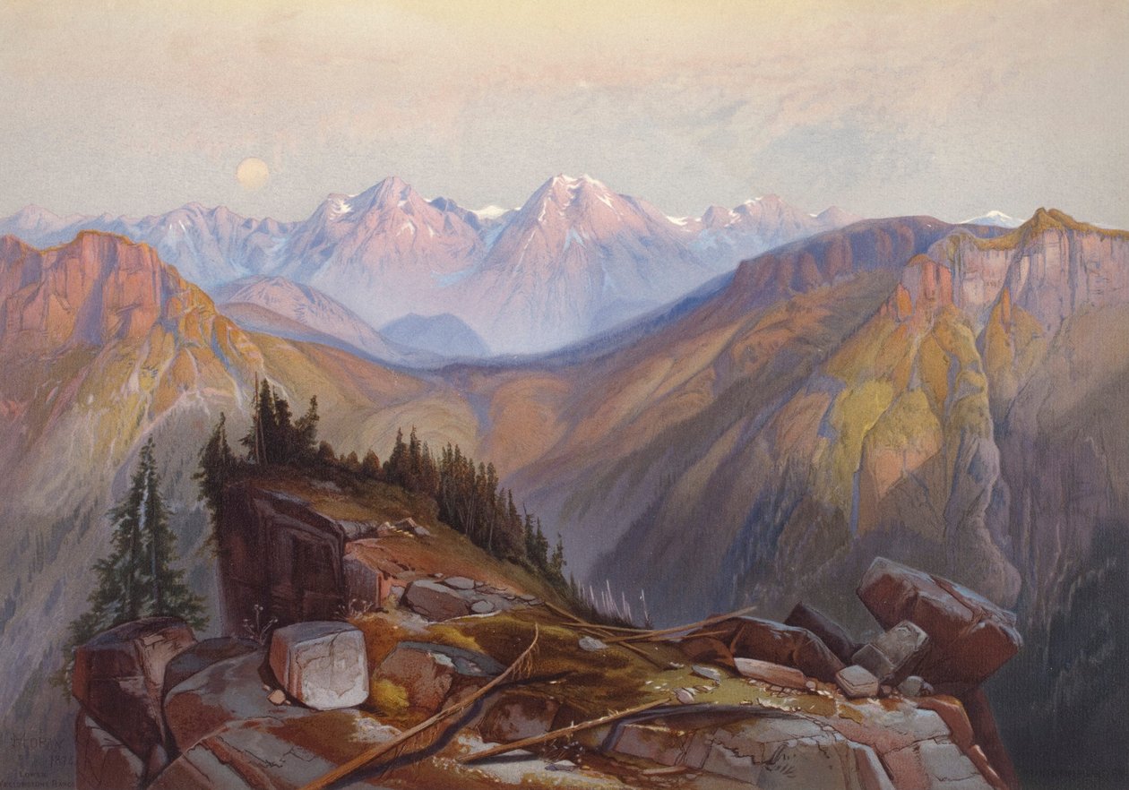 Unterer Yellowstone-Bereich vom Yellowstone-Nationalpark aus gesehen von Thomas Moran
