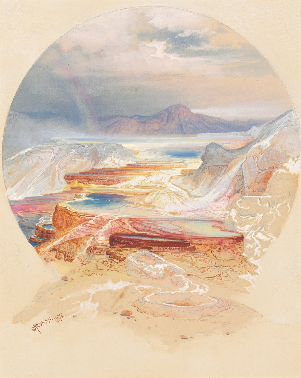 Minerva Terrace, Yellowstone von Thomas Moran