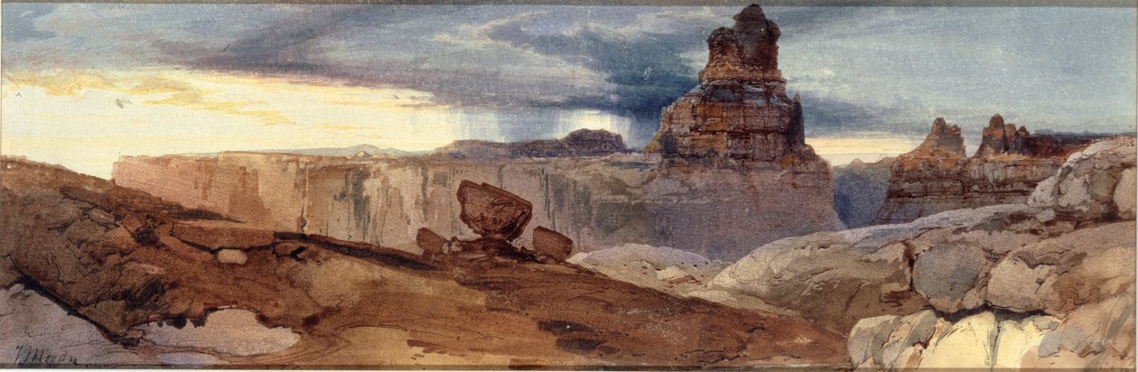Shin-Au-Av-Tu-Weap (Gottesland), Canyon des Colorado. Utah Ter. von Thomas Moran