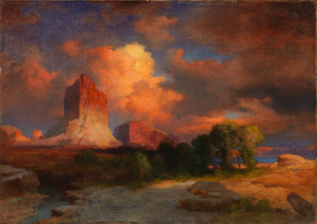 Sonnenuntergangswolke, Green River, Wyoming von Thomas Moran