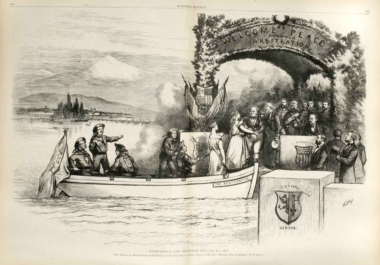 Internationales Recht - Der bessere Weg..., 1874 von Thomas Nast