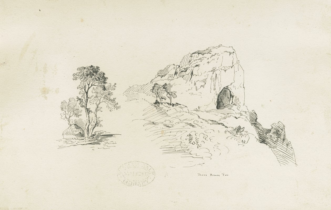 Dovedale - Landschaft (Feder- und Tuschzeichnung) von Thomas Peploe Wood