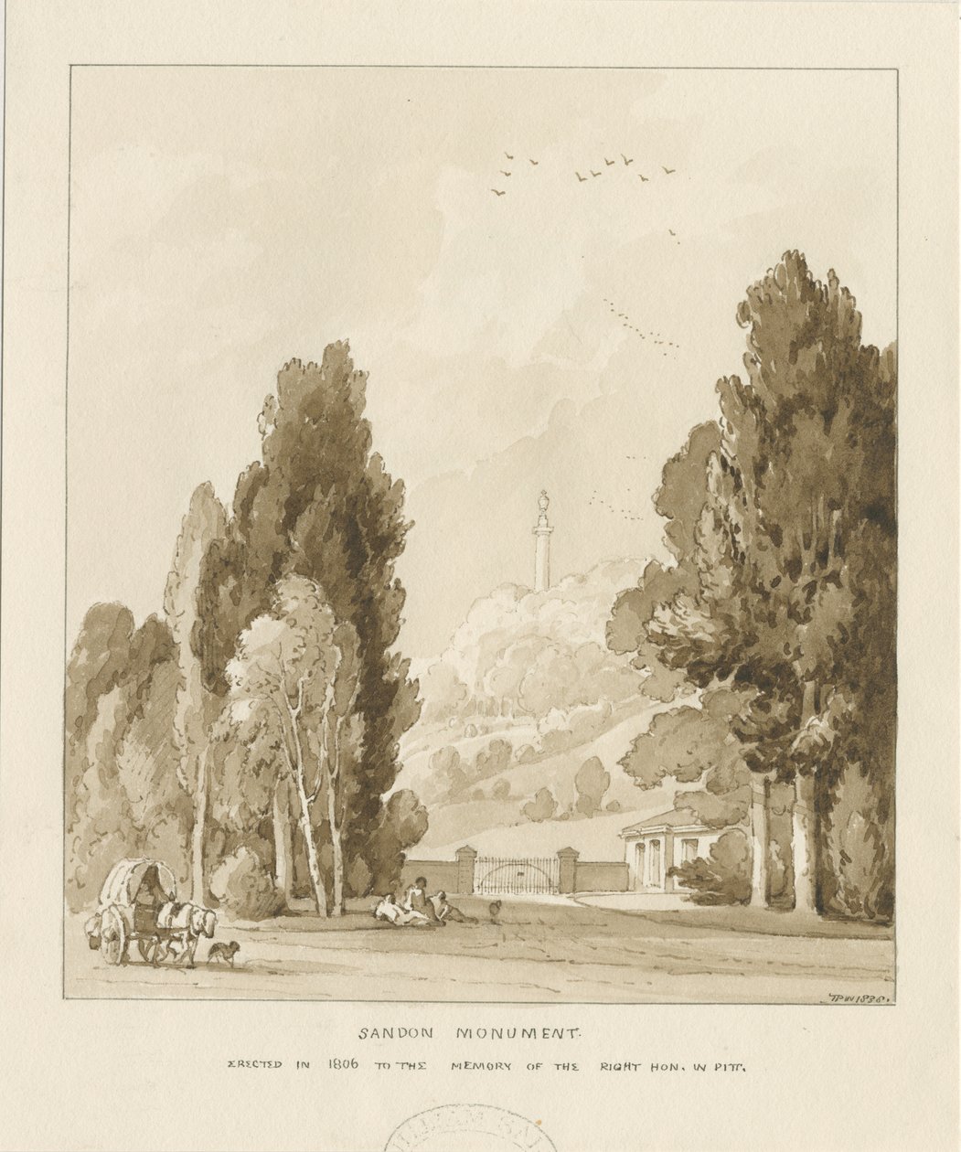 Sandon - Denkmal für William Pitt von Thomas Peploe Wood