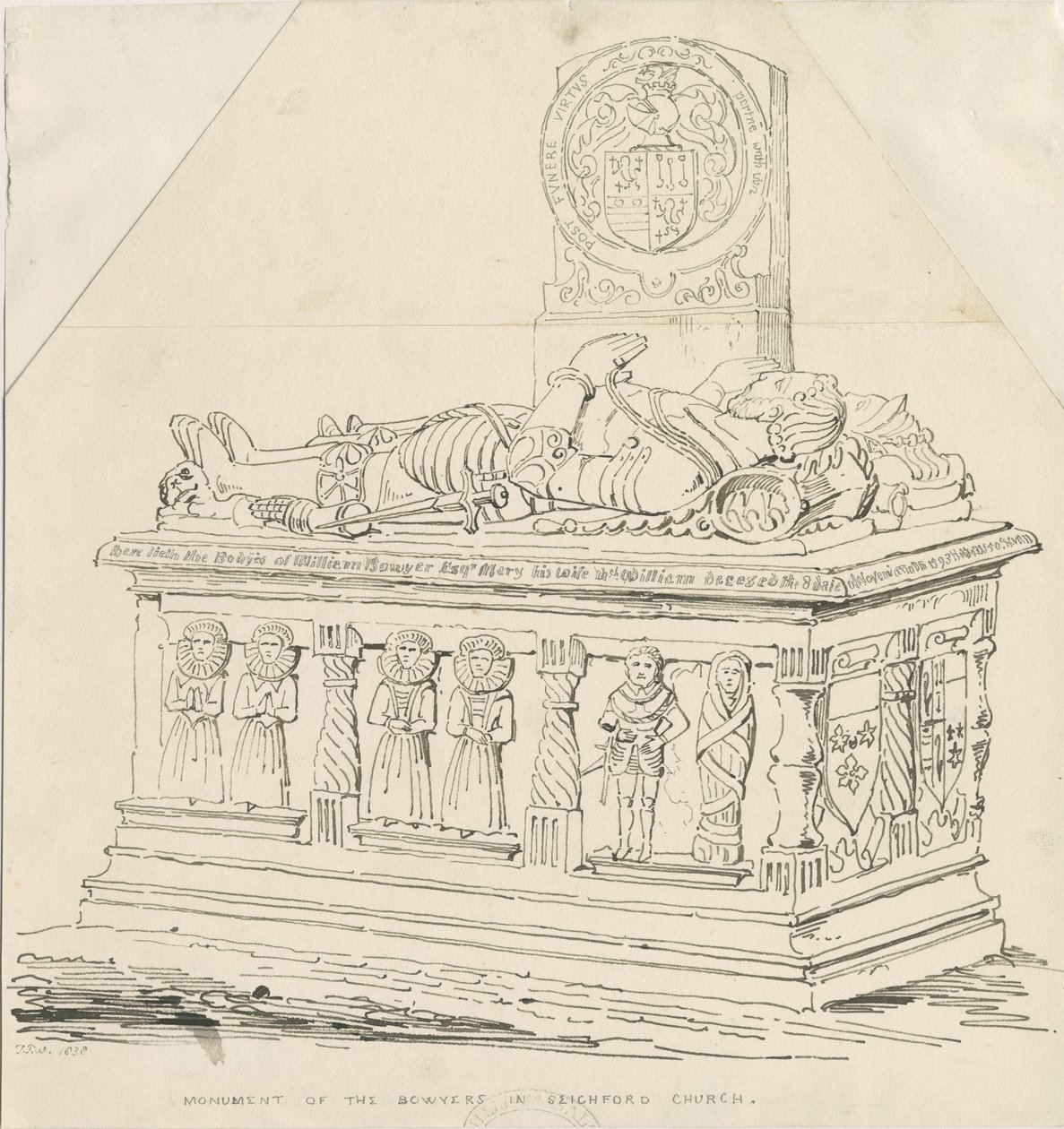 Seighford Kirche - Grab von William und Mercy Bowyer von Thomas Peploe Wood