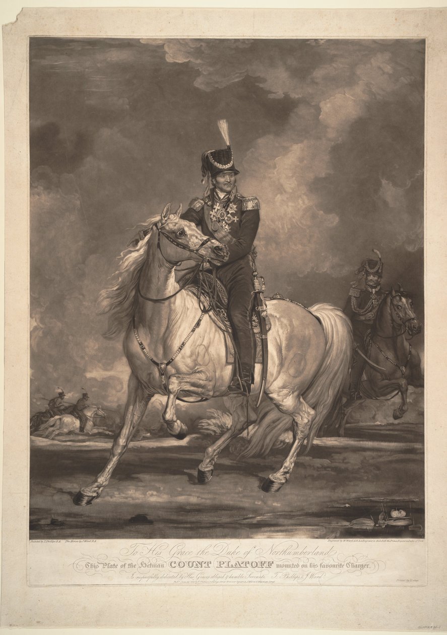 Porträt von Graf Matvei Ivanovich Platov 1757-1818, 1815 von Thomas Phillips