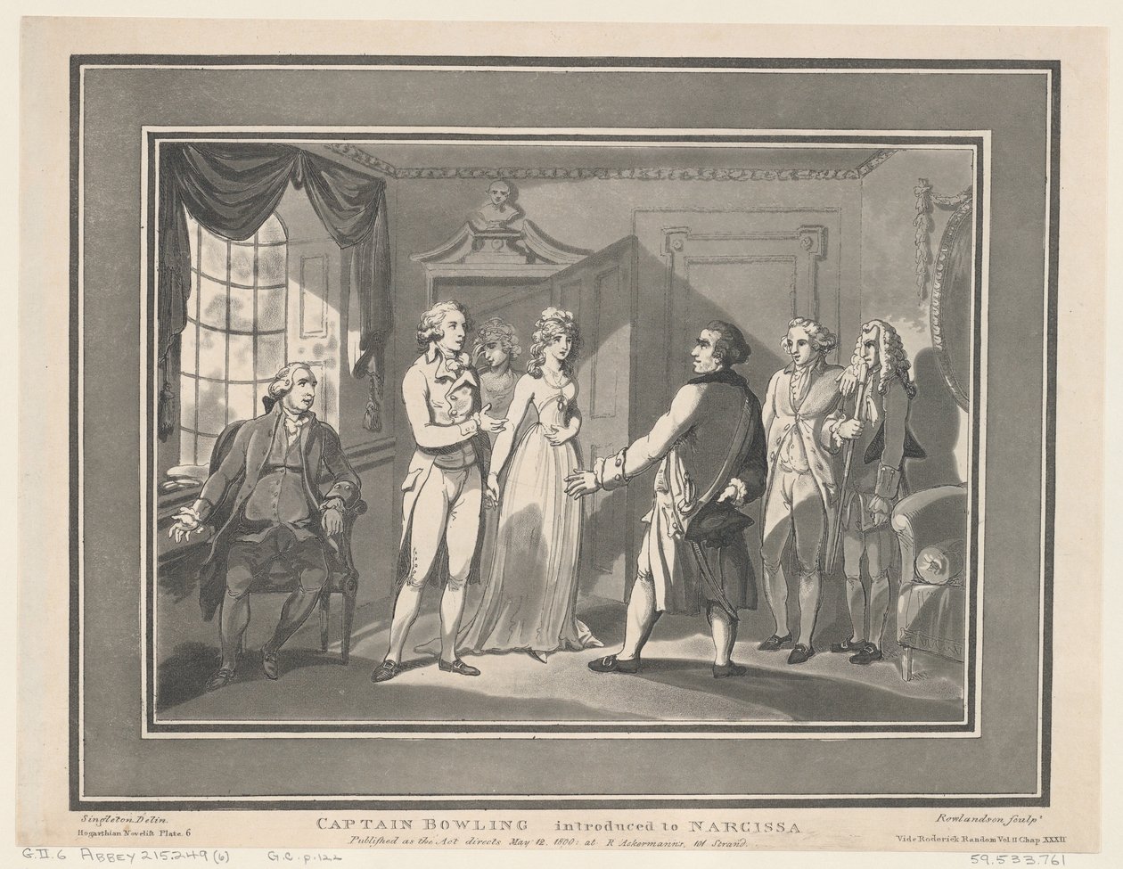 Kapitän Bowling wird Narcissa vorgestellt von ThomasThomas Rowlandson, Joseph Constantine Stadler Thomas Rowlandson, Joseph Constantine Stadler