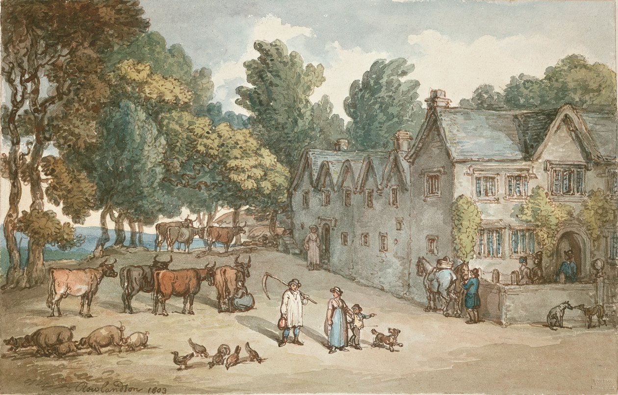 Ein Bauernhaus in Hengar, Cornwall, 1803 von Thomas Rowlandson
