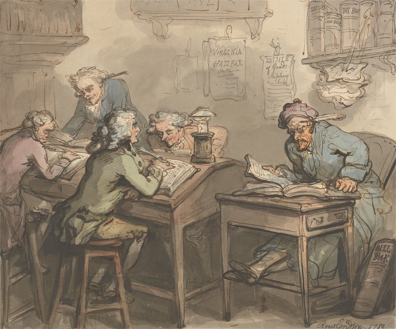 Ein Kaufmannsbüro von Thomas Rowlandson
