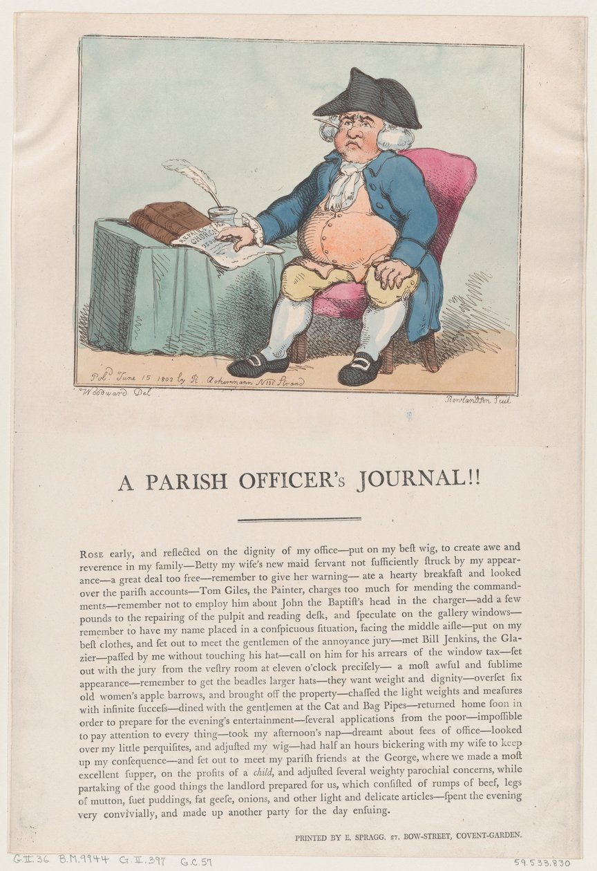Das Tagebuch eines Gemeindebeamten!! von Thomas Rowlandson