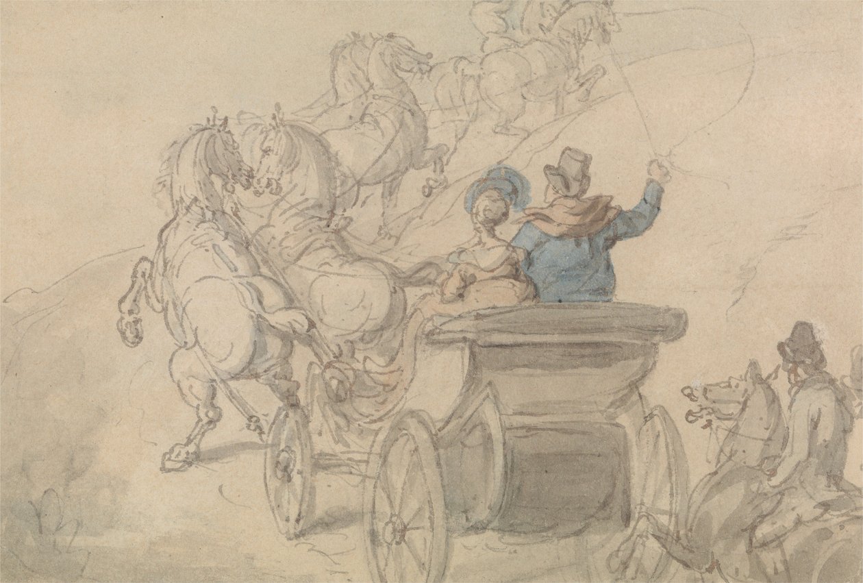 Ein Phaeton und Sechs von Thomas Rowlandson