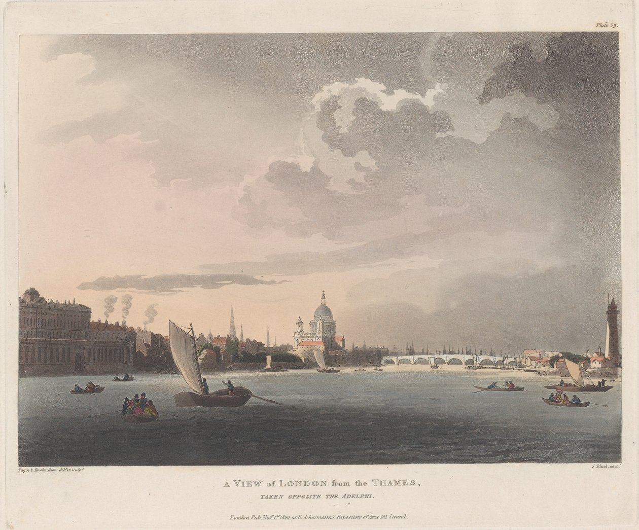Ansicht von London von der Themse von Thomas Rowlandson