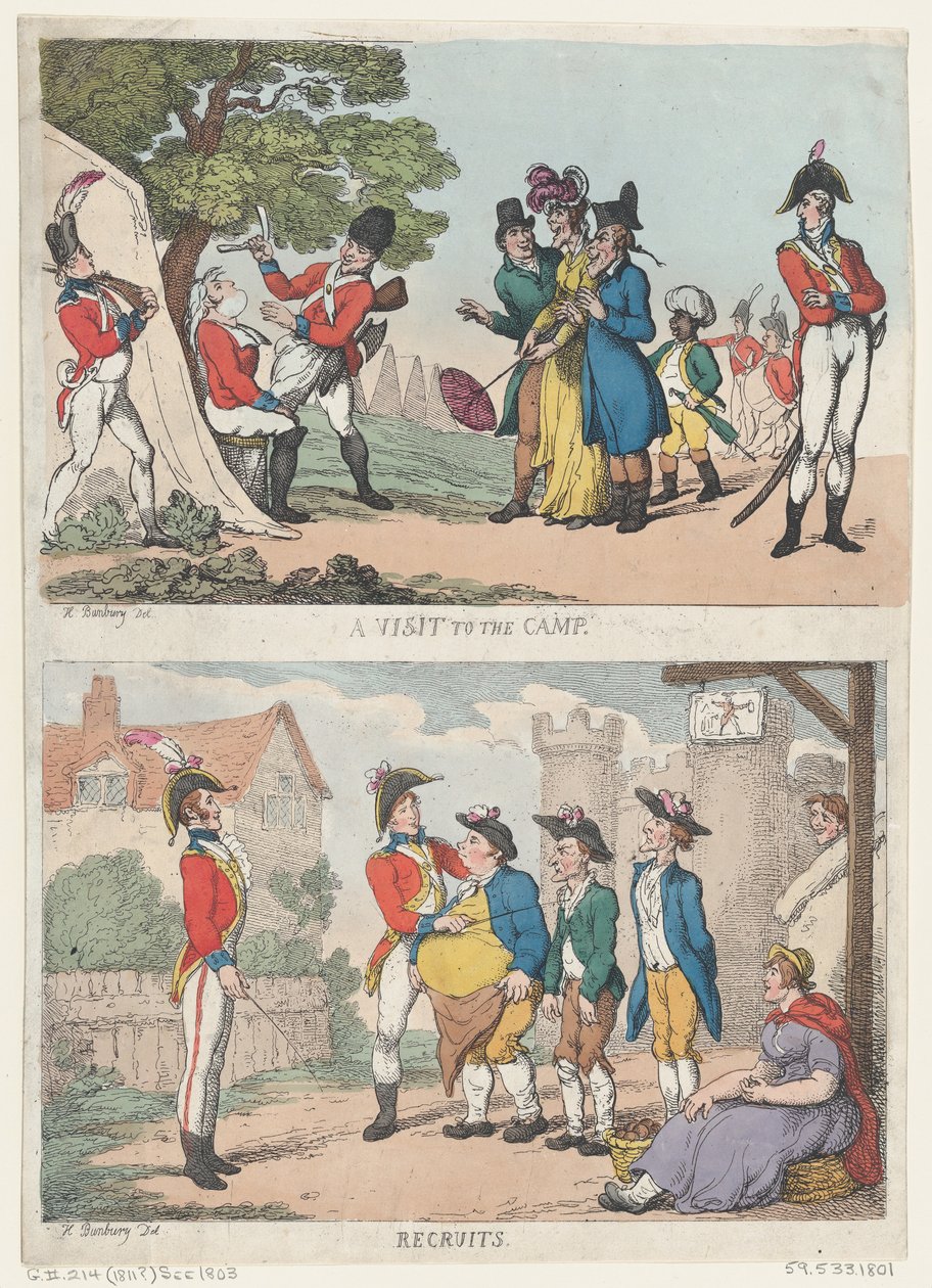 Ein Besuch im Lager und Rekruten, 1811 von Thomas Rowlandson