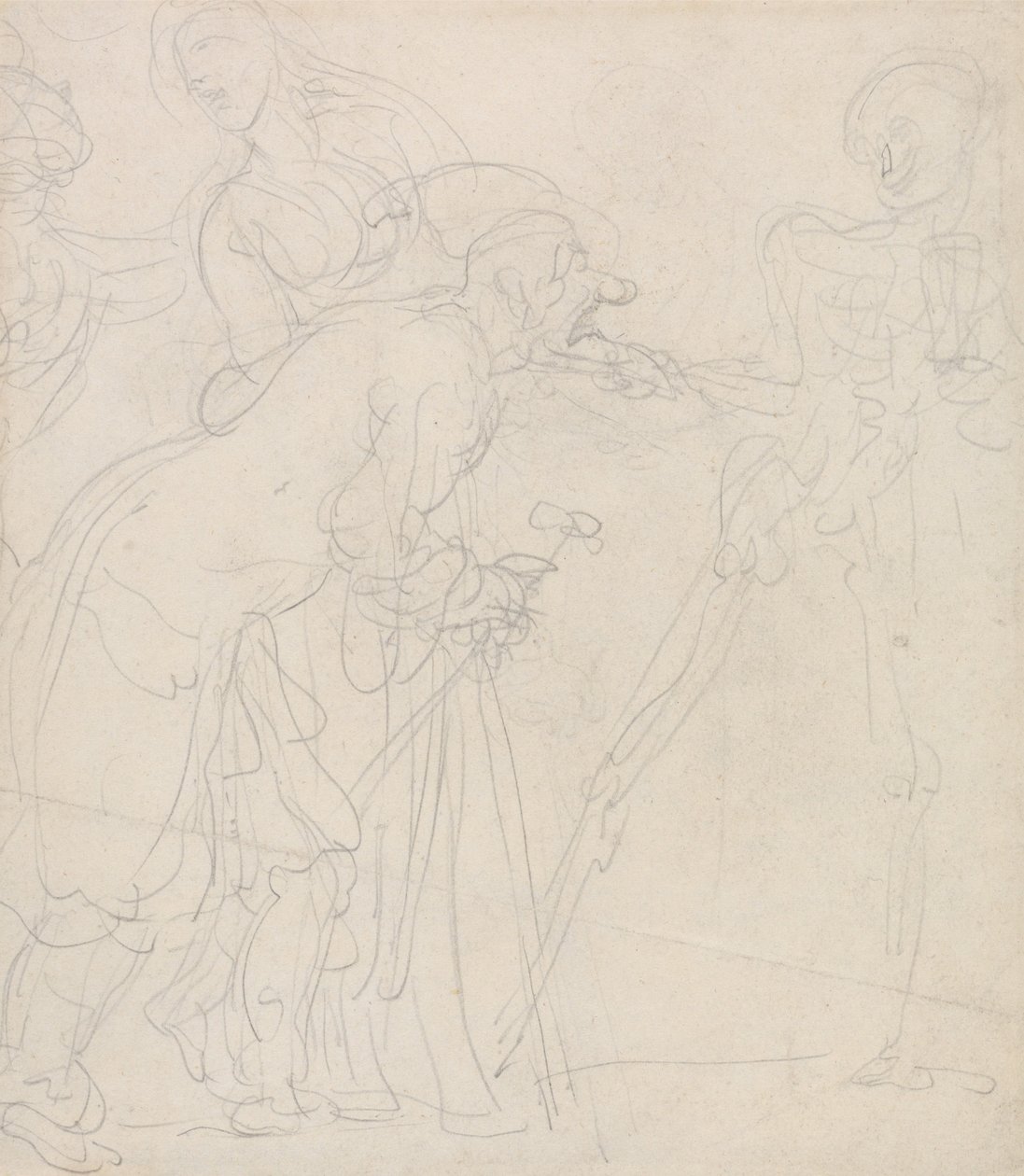 Ein alter Mann von Tod verspottet von Thomas Rowlandson