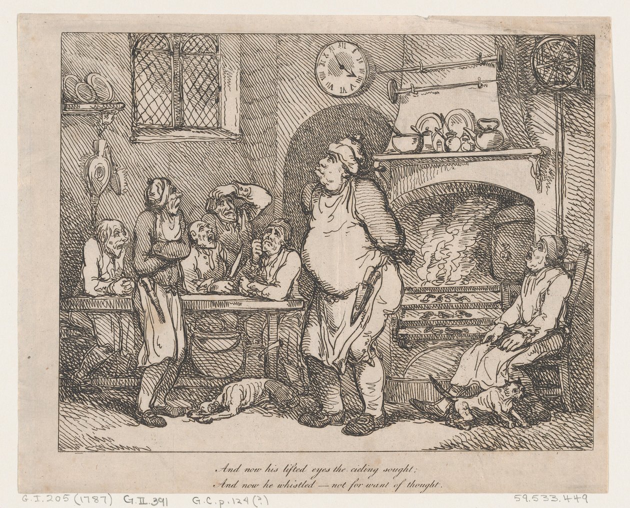 Und nun suchten seine erhobenen Augen die Decke... von Thomas Rowlandson
