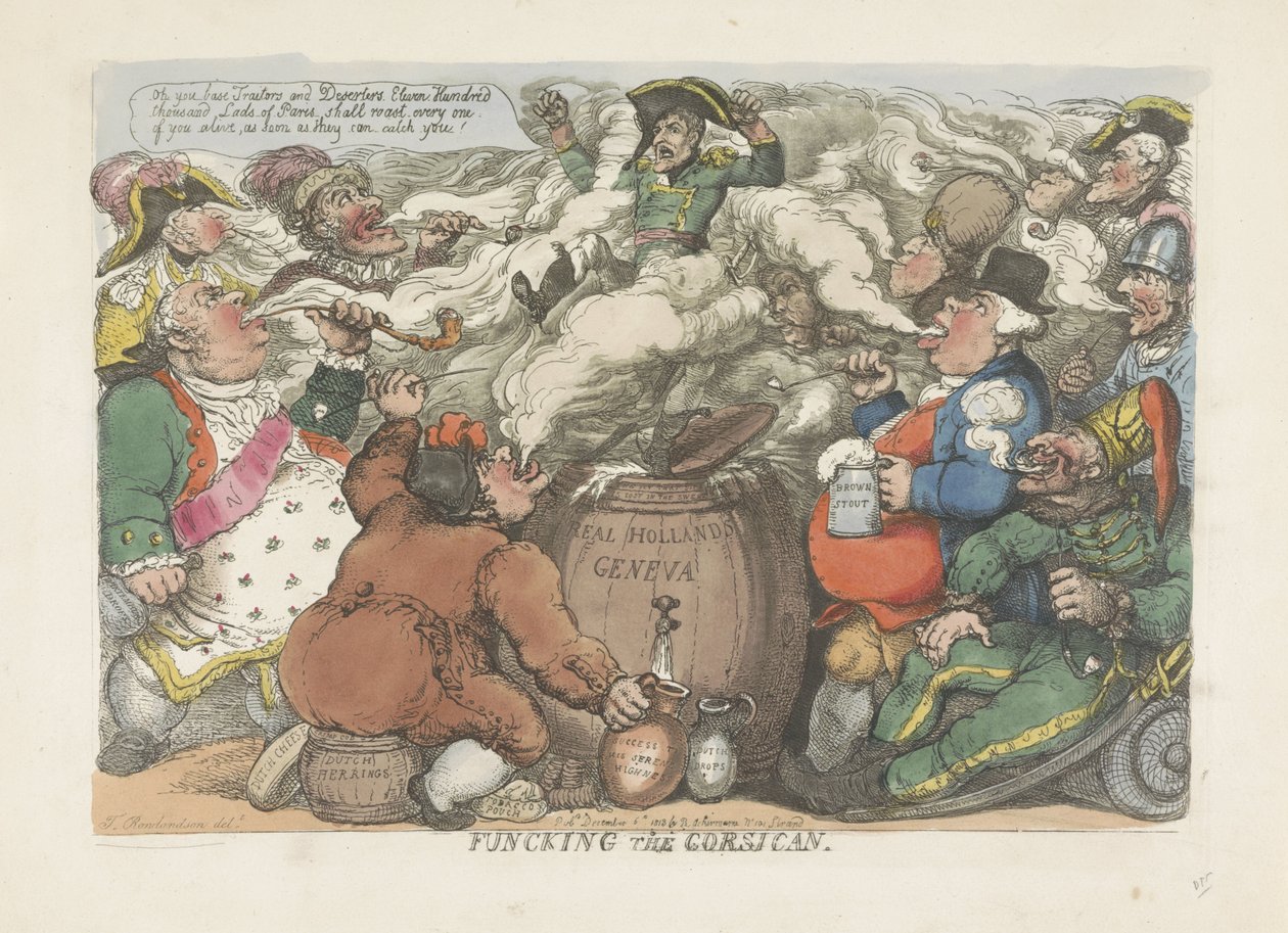 Beräucherung des Korsen, 1813 von Thomas Rowlandson