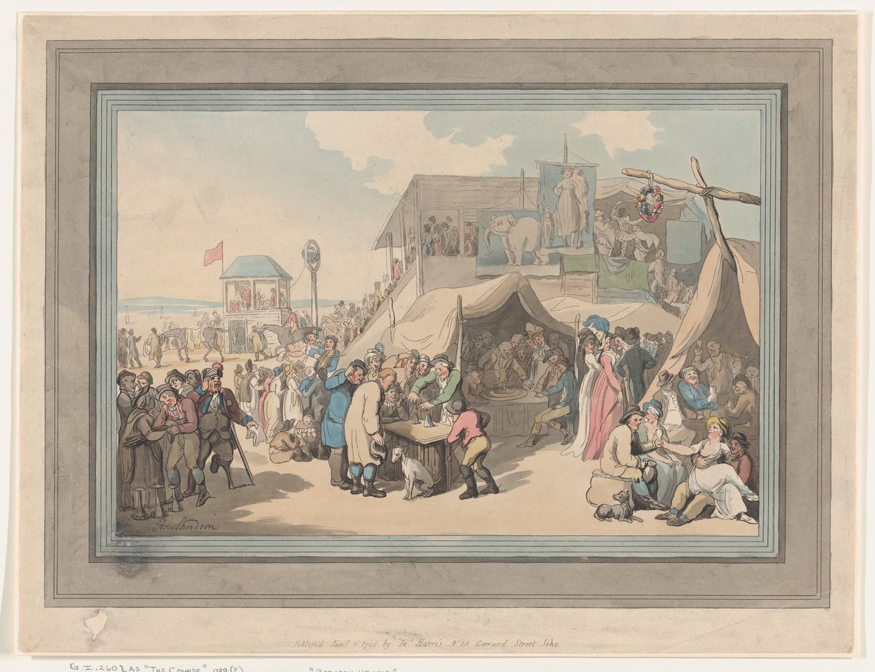 Zwischen den Läufen [Die Rennbahn] von Thomas Rowlandson