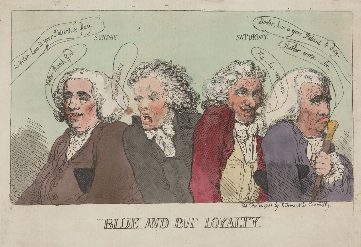 Blau und Buf Loyalität von Thomas Rowlandson