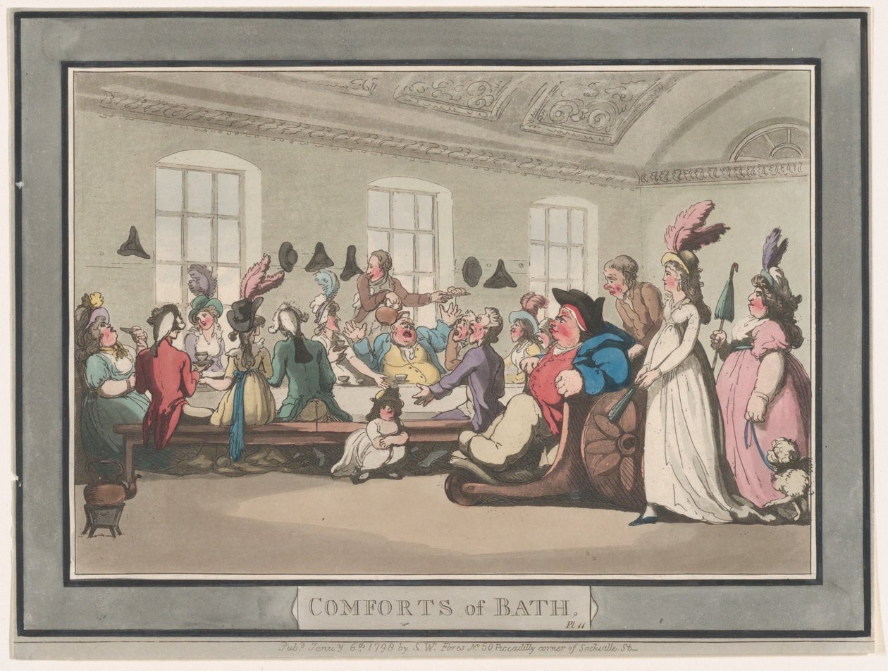 Annehmlichkeiten von Bath, Platte 11, 6. Januar 1798 von Thomas Rowlandson