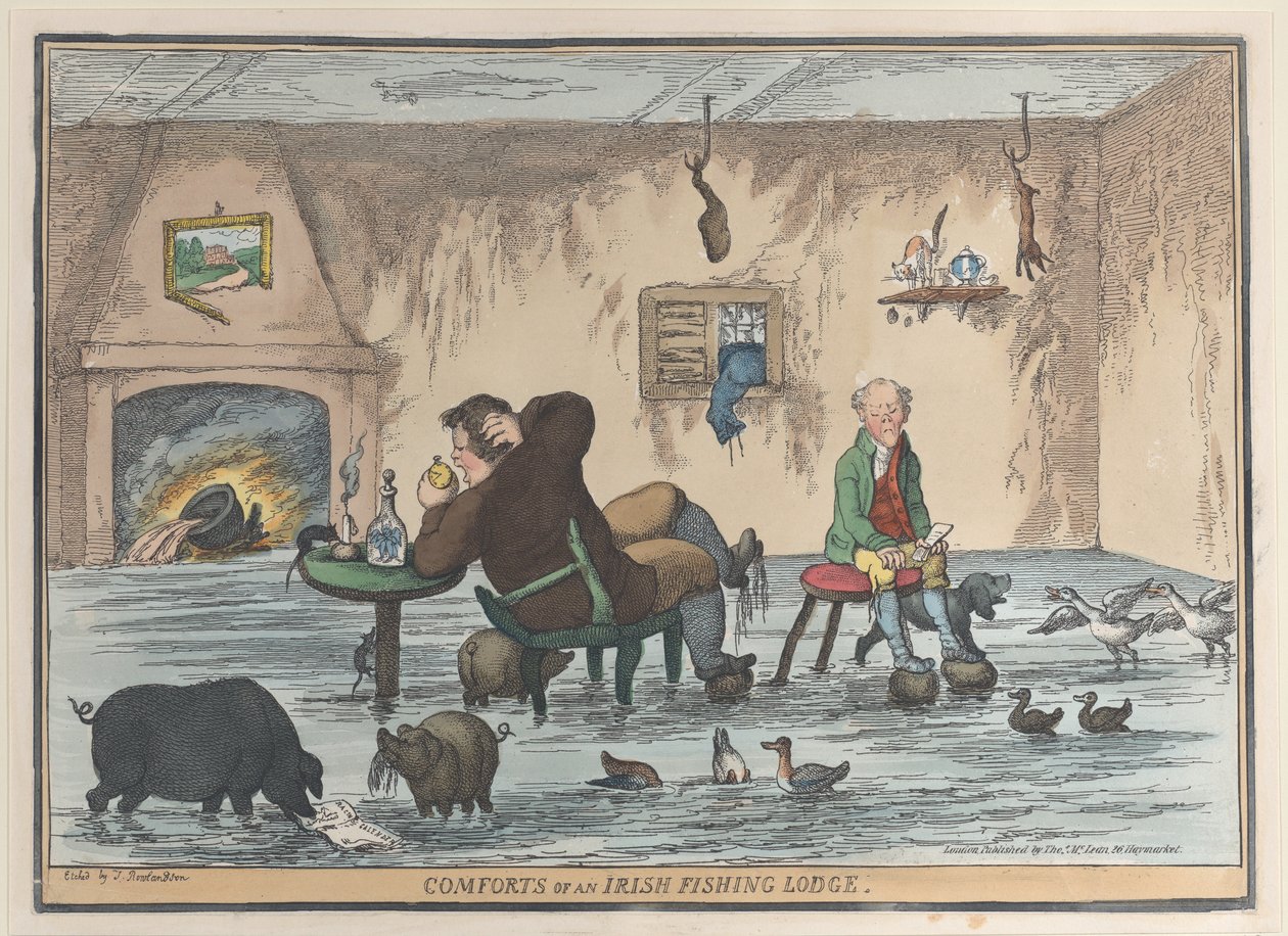 Komfort eines irischen Angelhauses von Thomas Rowlandson